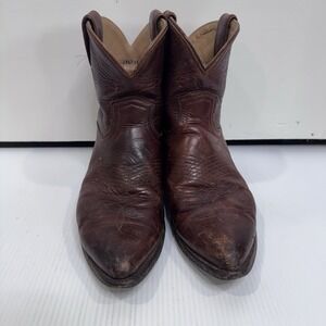 Women's Frye Western Ankle Boots Size 9 B Brown Leather Pointed Toe Cowgirl